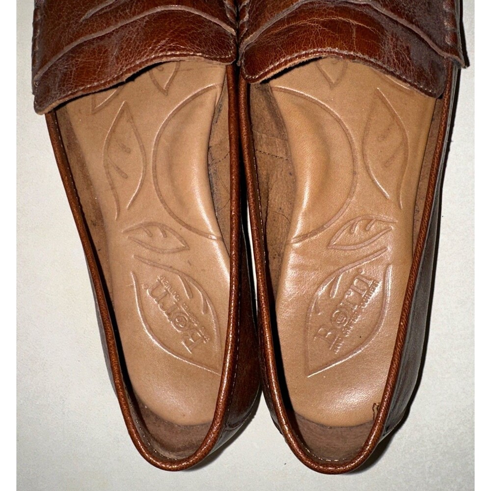 Born Shoes Womens Size 8 Brown Leather Slip On Loafer Flats Casual Comfort - Picture 8 of 9